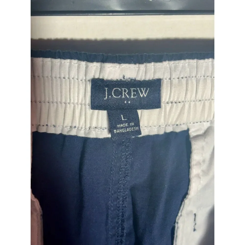 J.Crew Re-Imagined Mens Large Navy Drawstring Shorts Elastic Waist L